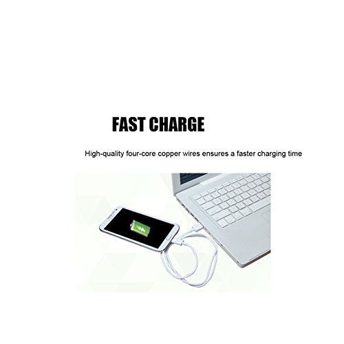 [2 Pack]Micro USB Cables 6.4FT, iBarbe Android Fast Charger data Cords Premium Micro USB Cable High Speed USB 2.0 A Male to Micro B Sync and Charging Cables for Samsung S6 edge S7/S7 edge(Black+White - Thumbnail 2