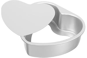 SEWACC Heart Shaped Cake Pan 4-inch with Removable Bottom Aluminum Alloy DIY Baking Mold for Home Cake