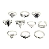 Simayixx 10pcs/Set Women Bohemian Vintage Silver