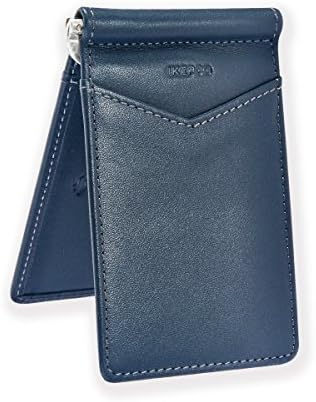 Ikepod Italy Leather Money Clip - RFID Blocking & Slim Stitching Front Pocket Men Wallet