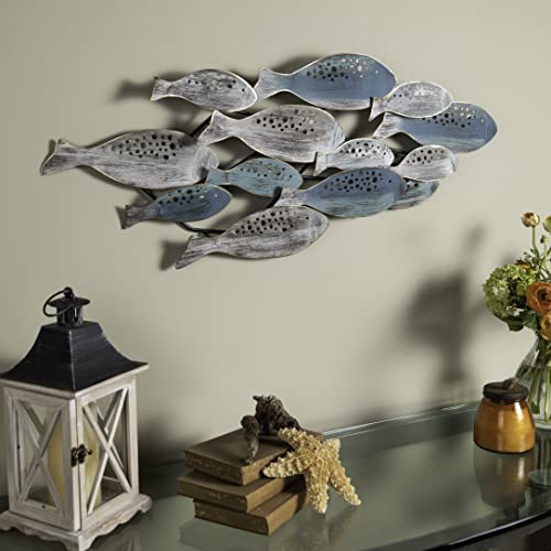 Danya B. School of Fish Modern Metal Wall Art, Perfect for Coastal