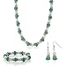 Gem Stone King 18 Inch Simulated Turquoise Howlite and Cultured Freshwater Pearl and Spacers Necklace and Earrings For Women