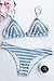 CUPSHE Women Stripe Printing Bikini Set Beach Bathing Suit,Light Blue,Small