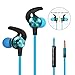Wired Earbuds Earphones, Baymic in Ear Headphones Magnetic Ear Buds Built-in Mic/Volume Control, Metal Bass Stereo Noise Cancelling Headsets Sweatproof Ear Phones for Running & Sports (Blue)