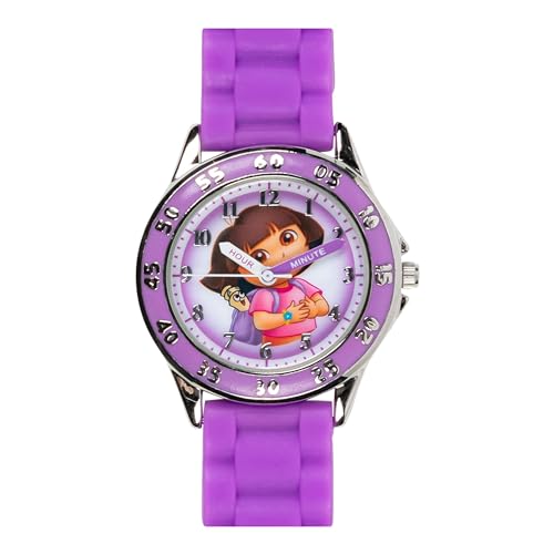 Accutime Dora the Explorer by Nickelodeon Analog Quartz Watch for Kids – Purple Time-Teaching Watch with Easy-Read Dial
