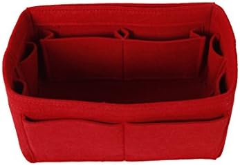 Felt wallet inserted into organizer bag (L, red)