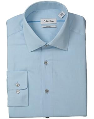 Calvin Klein Solid Regular-Fit Button-Front Dress Shirt