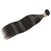 Ayniss Straight Hair Bundles with Closure 100% Brazilian Straight Virgin Hair 3 Bundles with Lace Closure Free Part Human Hair Extensions Natural Black Color (10 12 14+10)