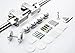 DIYHD 10ft Stainless Steel Top Mount Bi-parting Double Sliding Barn Closet Wood Cabinet Door Track Hardware Kit To Hangl 2 Doors
