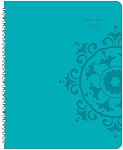 AT-A-GLANCE Professional Weekly / Monthly Appointment Book 2016, Suzani, 8.5 x 11 Inches, Turquoise (917P-905)