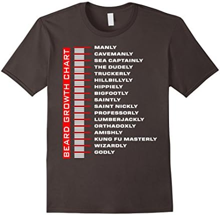 Mens Beard Growth Chart Tshirt 2XL Asphalt