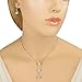 EleQueen Women's Full Cubic Zirconia Long Ball Round Bridal Y-Necklace Earrings Set Silver-Tone Clear
