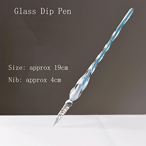 Cute Glass Dip Pen Vintage Handmade Glass Signature Pen Elegant Crystal Dip Sign Gift Pen for Writing Decoration Purposes (LLU)