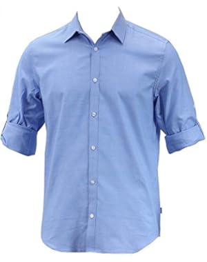 Calvin Klein Men's Non-Iron Solid Blue YD Oxford Button Up Dress Shirt