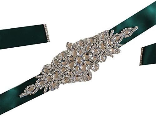 olyrjie Rhinestone Wedding Dress Belt Ribbon Crystals Evening Sashes Handmade