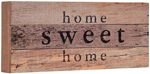 NIKKY HOME Vintage Home Sweet Home Wooden Wall Art Box Block Sign, 35.5 x 15 cm