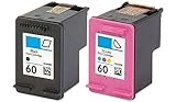 HouseOfToners Remanufactured Ink Cartridge Replacement for HP 60 (1 Black 1 Color, 2-Pack)