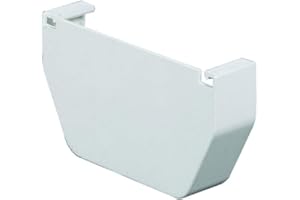 Gutter End Cap, Contemporary, Vinyl, White, 5-In. -T0511