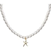Adjustable Freshwater Pearl Choker Necklace for Women – 14K Gold Plated Handmade Jewelry, Natural Irregular Pearls for Everyday Elegance