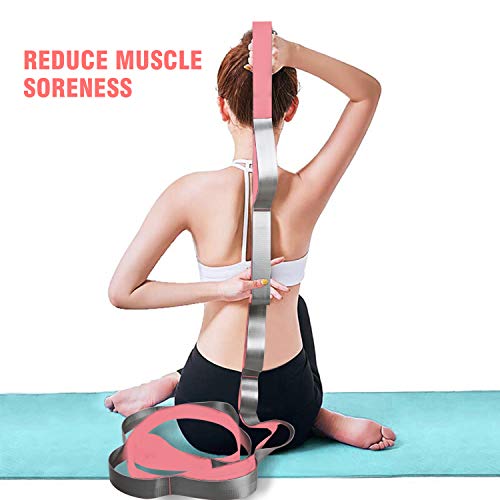 Yoga Strap Fitness Multi-Loop Strap Stretch Band 12 Loops Yoga Stretch Strap Nonelastic Stretch Strap for Physical Therapy, Pilates, Dance and Gymnastics with Carry Bag