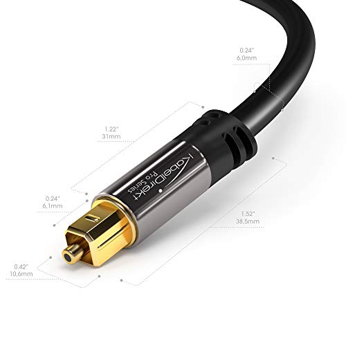 TOSLINK Cable, Optical Audio Cable 50 feet Long Fiber Optic Cable for soundbars (TOSLINK to
