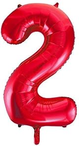 Unique Red Number 2 Shaped Large Foil Balloon 86cm - 1 Piece view 3