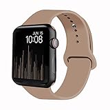 VATI Sport Band Compatible for Apple Watch Band 42mm 44mm, Soft Silicone Sport Strap Replacement Bands Compatible with 2019 Apple Watch Series 5, iWatch 4/3/2/1, 42MM 44MM S/M (Walnut)