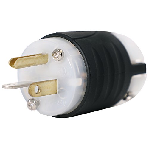 Pass and Seymour NEMA Straight Blade 5-20P Plug - Rated for 20 Amp, 125V Power Cord Plug - Iron Box Part # PS520P