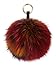 LITHER Large Genuine Raccoon Fur Pom Pom Keychain Bag Charm Fluffy Fur Ball