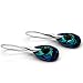 Sterling Silver 925 Blue Green Made with Imitation of Crystals Drop Hook Casual Earrings