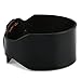 HZMAN Minimalist Mens Genuine Leather Bangle Bracelet Genuine Leather Wristband (Black)