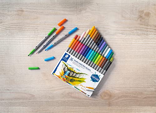Staedtler Double Ended Markers, Assorted Bullet Tips, Assorted Colors, 36/Pack