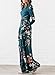 ZESICA Women's Floral Print Long Sleeve Pockets Empire Waist Pleated Long Maxi Dress Teal X-Large