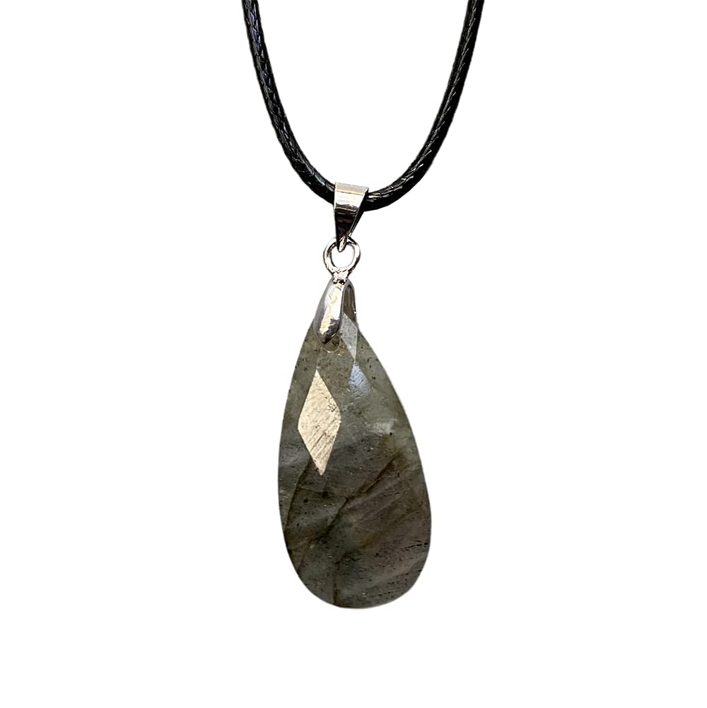 VIE Teardrop Faceted Pendant (Labradorite)