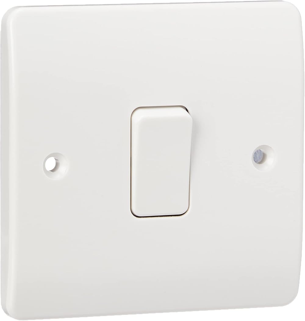 MK Logic Plus K4871 White 10A Single Pole 2 Way Plateswitch 1 Gang