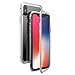 iPhone 8 Plus Case,iPhone 7 Plus Case,Luxury Magnetic Cover Case [Front is Hollow Metal Frame not Full Body Cover]+ [Back is Tempered Glass] [Support Wireless Charging] (Clear Back+Silver Frame)