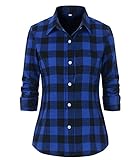 Benibos Women's Check Flannel Plaid Shirt