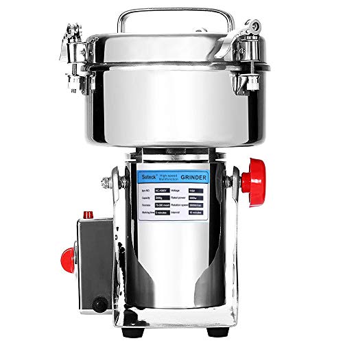 Suteck 2000g Electric Grain Grinder Mill Powder Machine High Speed Commercial Swing Type Grinder Machine for Herb Pulverizer Grinding Various Grains Spice