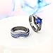 Trio Engagement Bridal Wedding Ring Sets 3 Piece Created Blue Sapphire Cz (Blue&US Size 8)