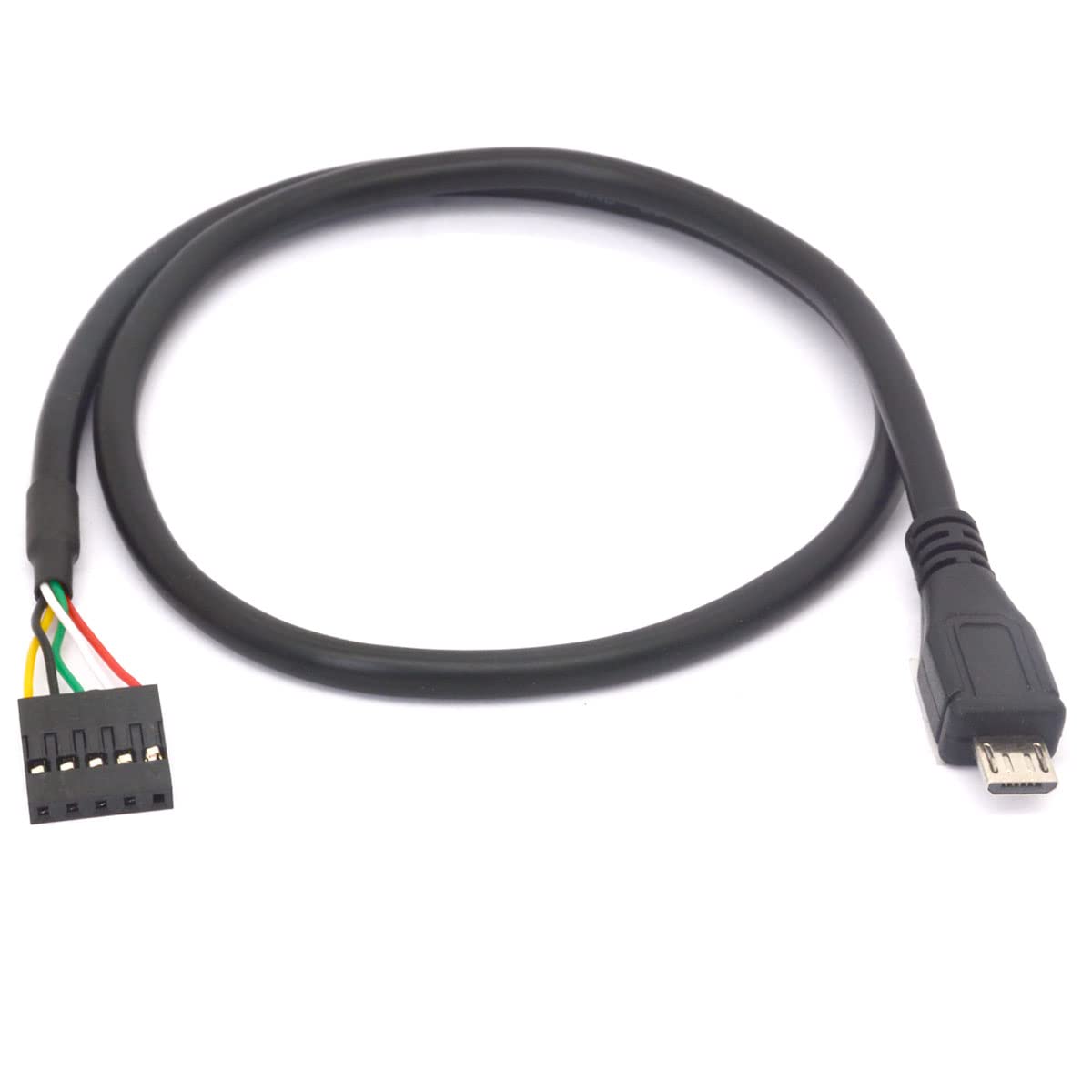 CALANDIS Dupont Extender Cable, 5 Pin Motherboard Female Header to Micro USB Male Cord, 50cm (Micro Male)