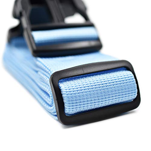 AUDWUD Luggage Strap for Suitcase - with ID Address Card - High Strength Nylon Material - 2/4 Pack (2 pack(sky blue)) - Thumbnail 3
