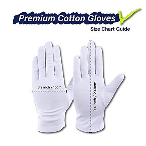 FRISK Moisturizing Eczema Premium Cotton Gloves, 20 Pairs, Overnight