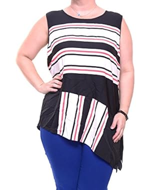 Women's Striped Asymmetrical Top Size L