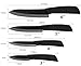 Topfox Kitchen Cutlery Ceramic Knife Set With Sheaths in Gift Box (Black)