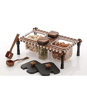 Maruti Nandan New Traditional Looked Multipurpose Spice Rack Set with Containers for Kitchen, Pickle, Masala – 1…