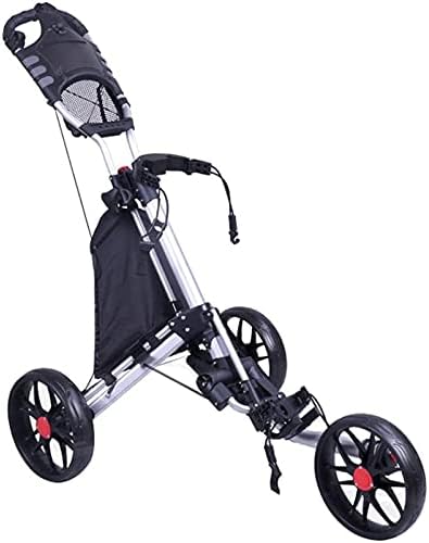 TUHFG Golf Push Cart Three-Wheeled Golf Aluminum Alloy Golf Aluminum Alloy Material Quiet and Wear-Resistant Stable and Durable Foldable Design Suitable for Outdoor Sports (Black) TUHFG Golf Push Cart Three-Wheeled Golf Aluminum Alloy Golf Aluminum Alloy Material Quiet and Wear-Resistant Stable and Durable Foldable Design Suitable for Outdoor Sports (Black)