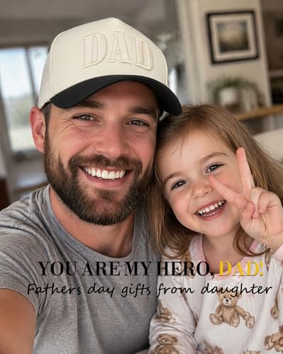 YQZUWUXE Dad Hats for Men, Vintage Two Tone Hat, New Dad Gifts for Husband, Fathers Day Birthday Gifts from Daughter Son Wife