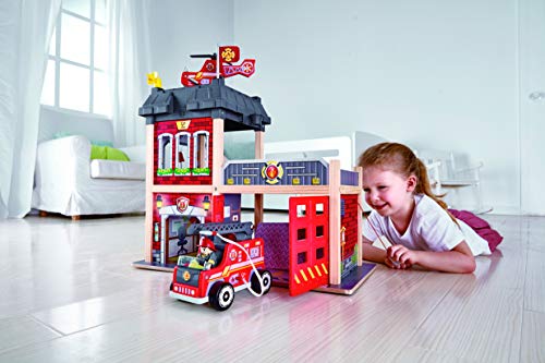 hape firehouse playset