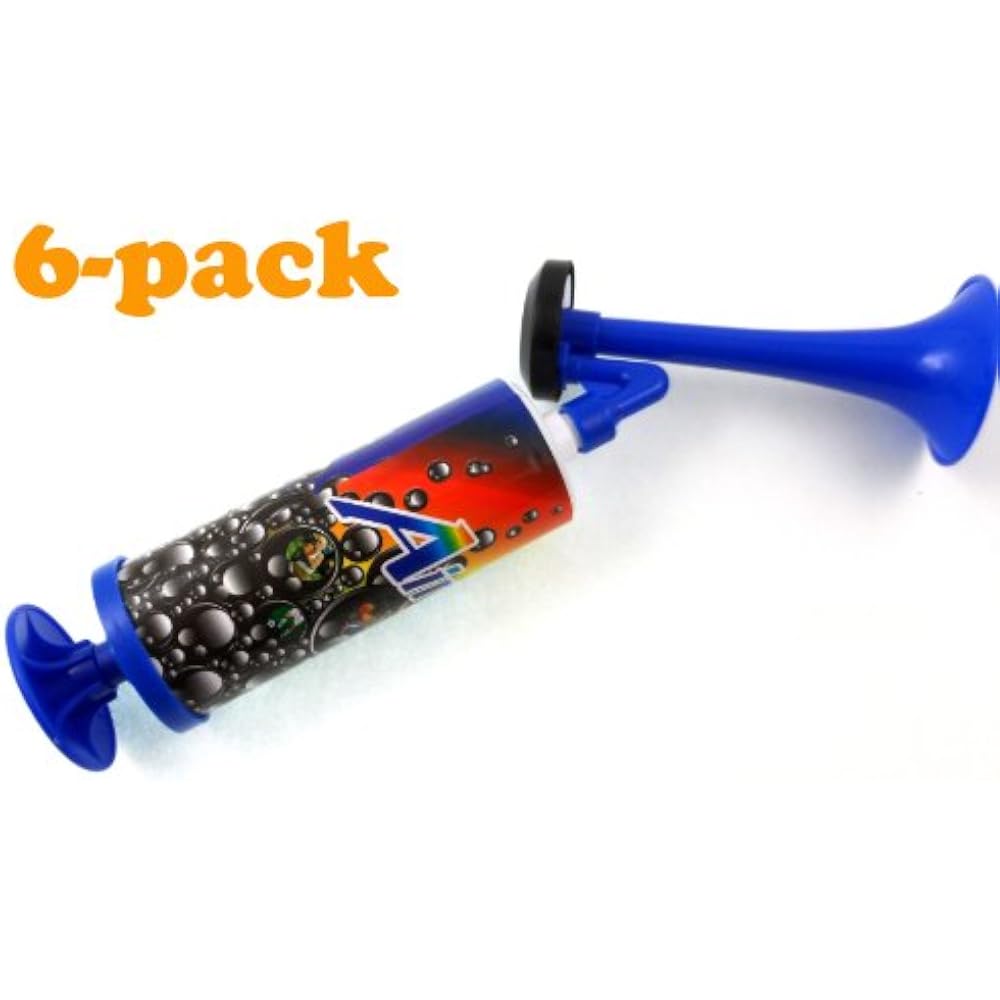 Air Horn In A Can 6-Pack Loud Noise Maker, With Hand Pump For Birthday Party Supplies Or Birthday Party Favors For Kids Or Cheerleading Party Supplies For School Basketball, Soccer, Or Football Game (612398644324)