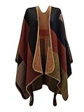 Envy Boutique Women's Checked Knitted Tartan Cape Stylished Poncho